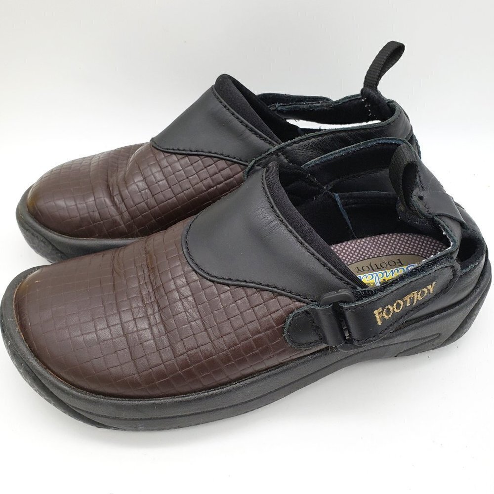 Footjoy Leather Golf Shoes Clog Sandals Brown Black Womens Size 7 M